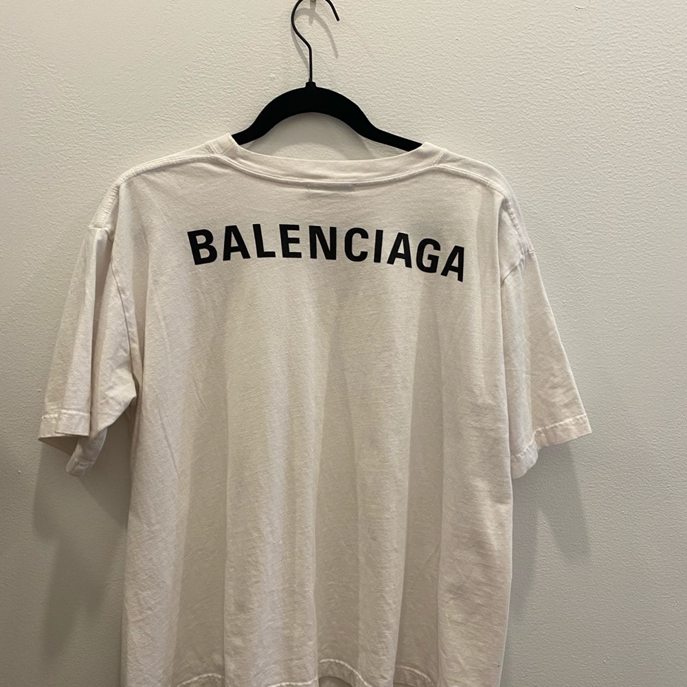 BALENCIAGA BACK LOGO WHITE T